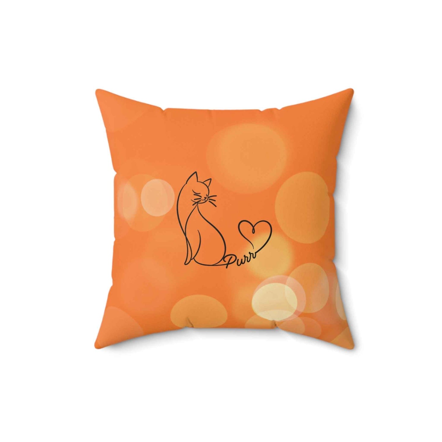 Cojín decorativo de arte lineal de gato Purr | Acento minimalista para amantes de los gatos