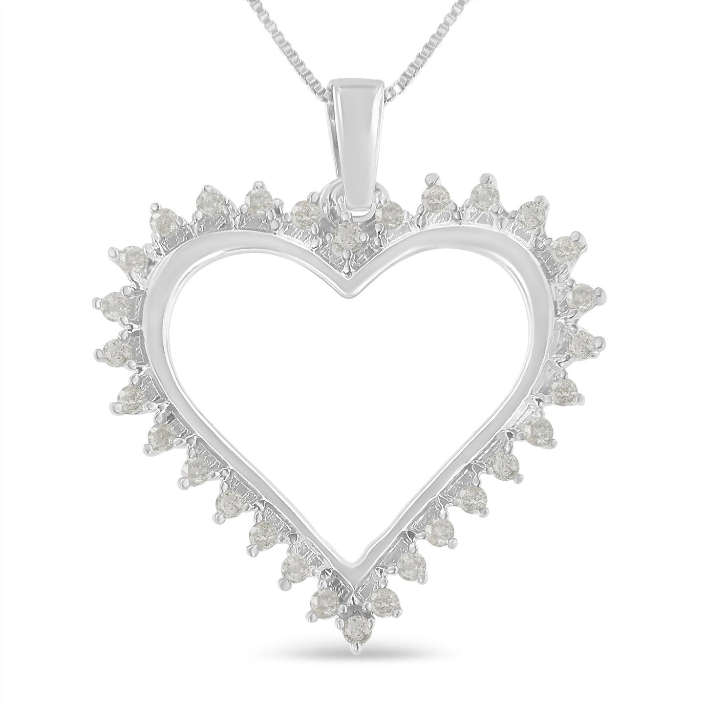 Pendentif en cœur ouvert en diamant en argent sterling 0,25 ct
