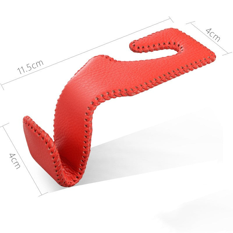 Leather large load-bearing car seat hooks car hooks hidden back multifunctional rear seat interior products - Korvel