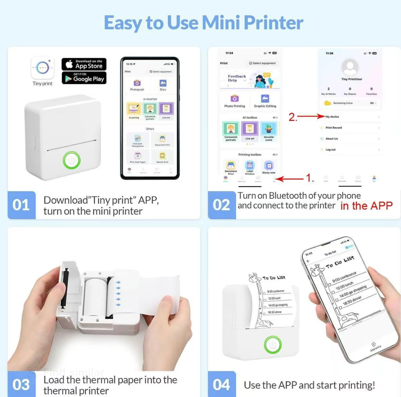 PrintiGo Mini Printer - Korvel