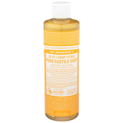 Jabón Líquido Puro de Castile de Dr. Bronner - Naranja Cítrica 16 Fl Oz