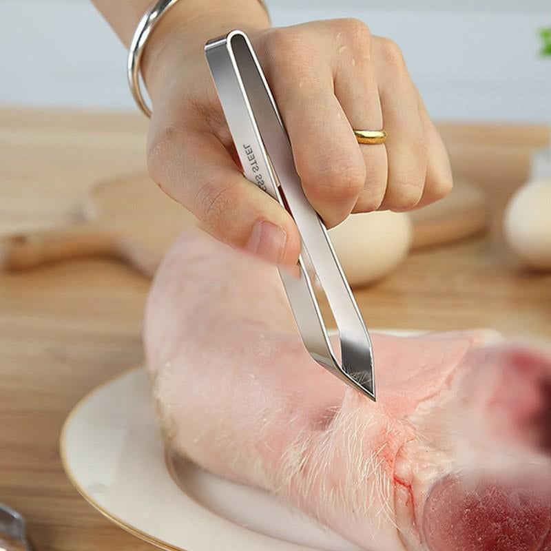 Stainless steel tweezers hair removal clip kitchen multifunctional hair removal tool for chicken and duck hair removal clip - Korvel