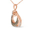 Collar de diamantes en forma de círculo entrelazado de oro rosa de 14 quilates