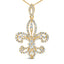 Collar con Colgante de Fleur De Lis de Diamante en Oro Amarillo de 14K