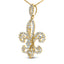 Collar con Colgante de Fleur De Lis de Diamante en Oro Amarillo de 14K