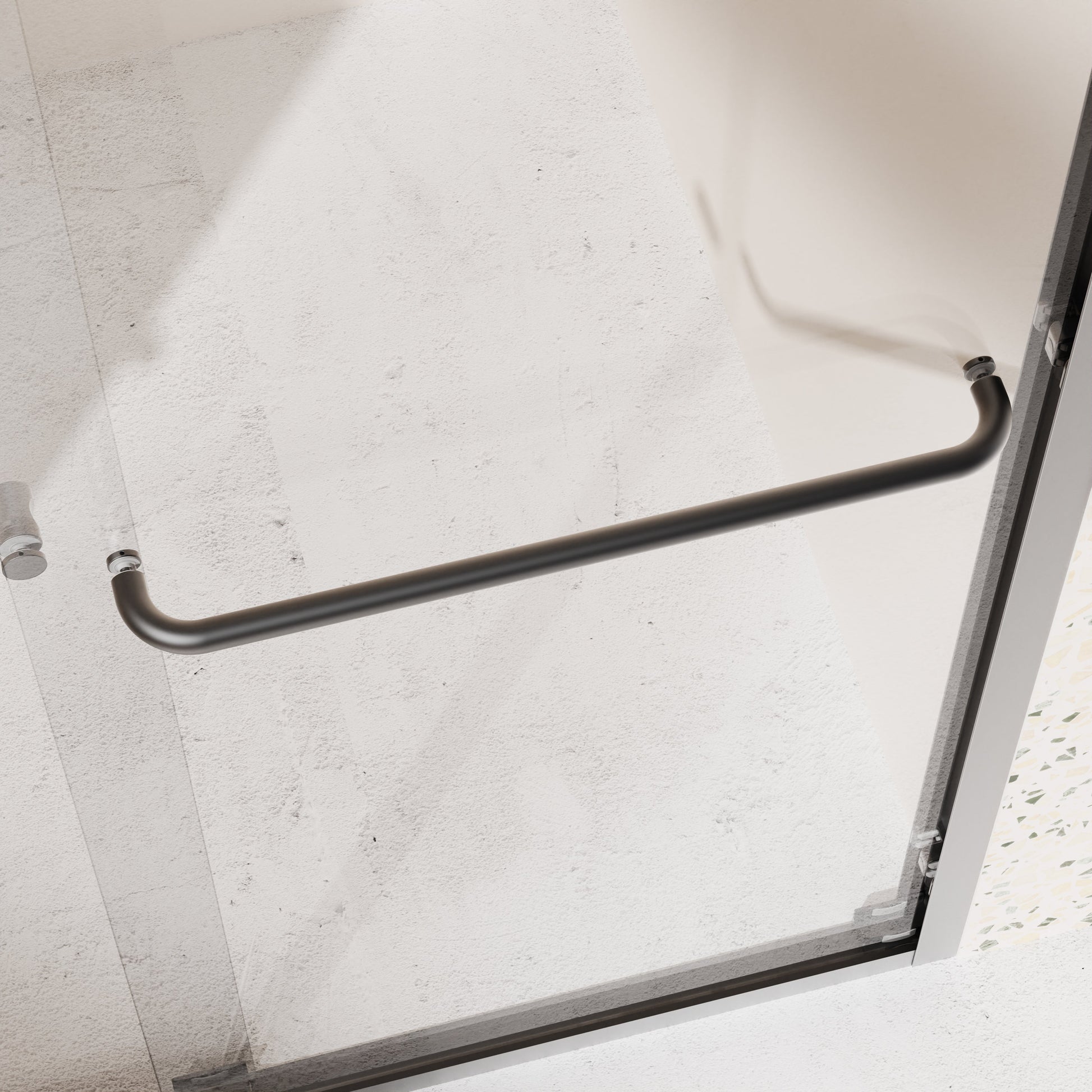 44 "-48" wide * 72 "high semi frameless double sliding shower door 1/4" (6mm) thick SGCC tempered glass door, matte black - Korvel