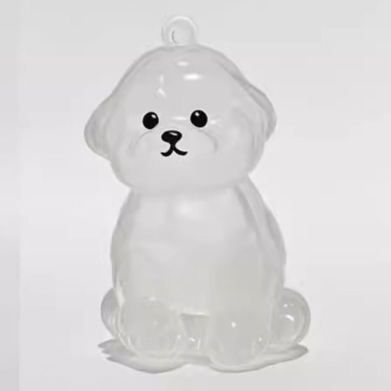 A transparent DIY pet hair memorial keychain box, a sweet keepsake for dog lovers. - Korvel