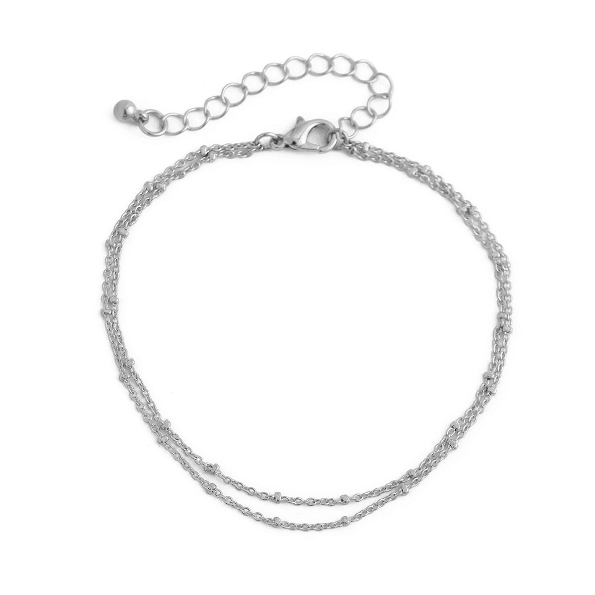 Cadena de Tobillo de Aleación de Doble Capa Elegante con Perlas