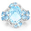 9.50 Carat Blue Topaz & Swiss Blue Topaz Sterling Silver Ring