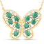 1.56 Carat Genuine Emerald and White Zircon Necklace