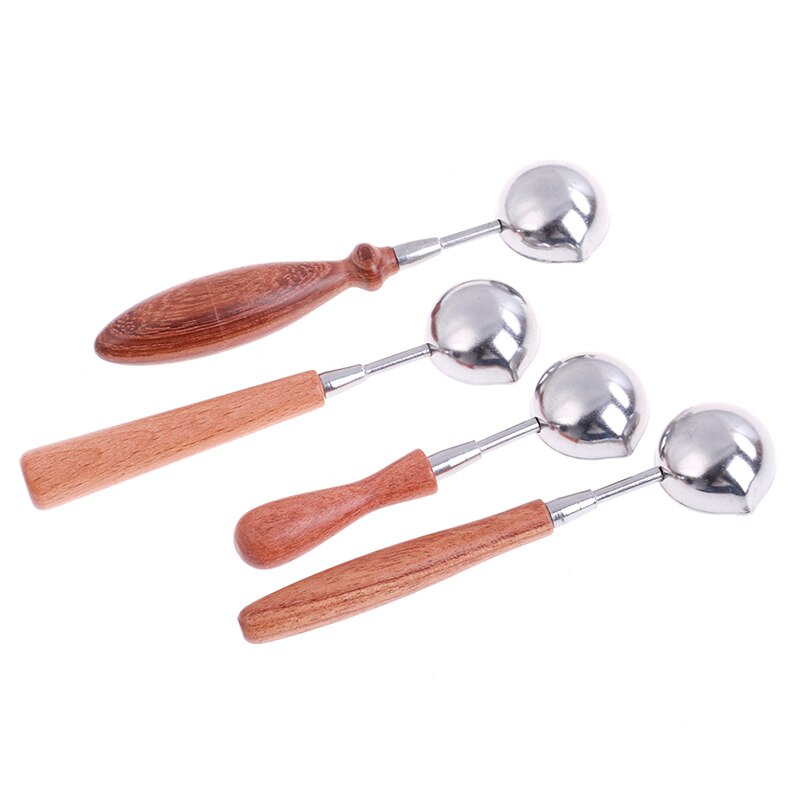 Cuchara de Sellado de Cera con Mango de Madera Retro para Manualidades