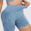 Shorts Actifs Taille Haute Lavés