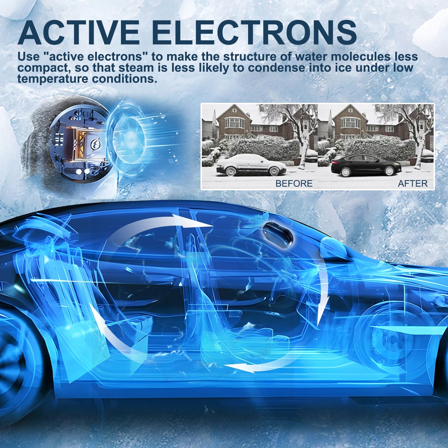 Portable Anti-Freeze Snow Removal Device for Windshields
