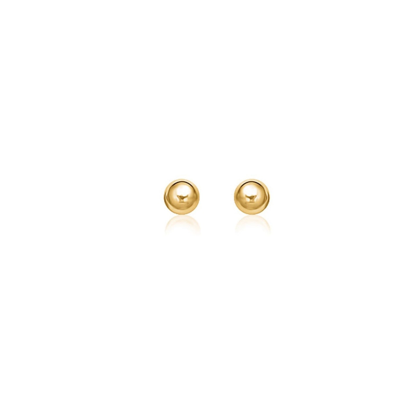 Pendientes de Stud Redondos de Oro Amarillo de 14k - Elegancia Clásica