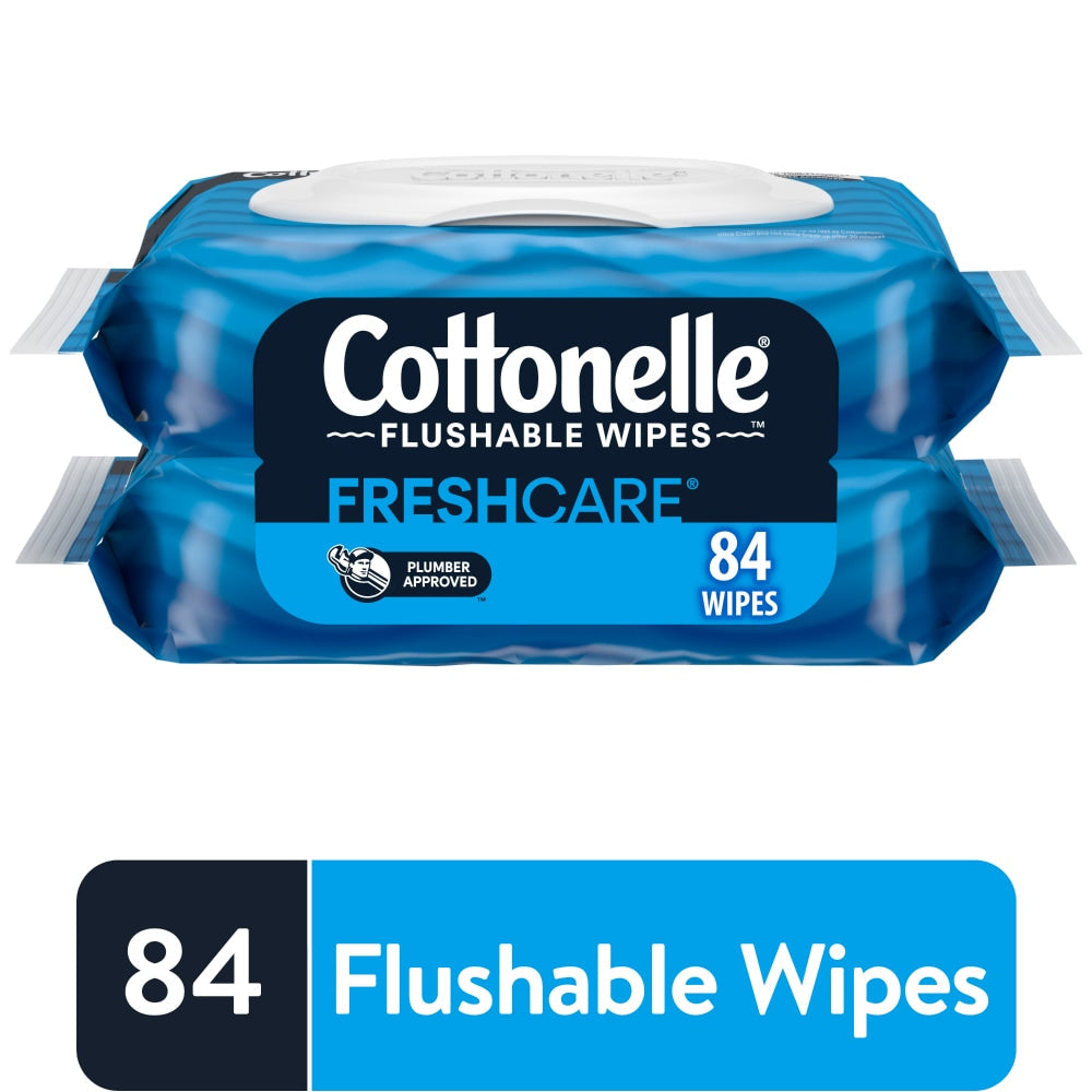 Recharge de lingettes flushables Cottonelle FreshCare, 84 ct - Texture Cleansripple