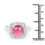 Anillo de Plata Esterlina con Rubí Relleno de Vidrio de 3.31 Quilates y Topacio Blanco