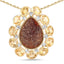 Pendentif en plaqué or jaune 14K avec droozi rouge et citrine