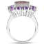 Bague en argent sterling avec quartz drusy et améthystes de 5,97 carats