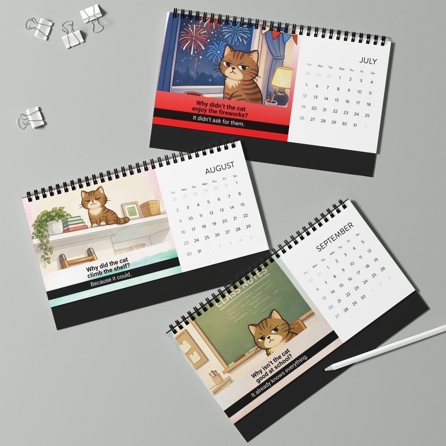 Cat Logic: Monthly Observations Desk Calendar – 2026