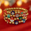 Conjunto de Pulseras de Cerámica Suave con Perlas de Caramelo Navideño