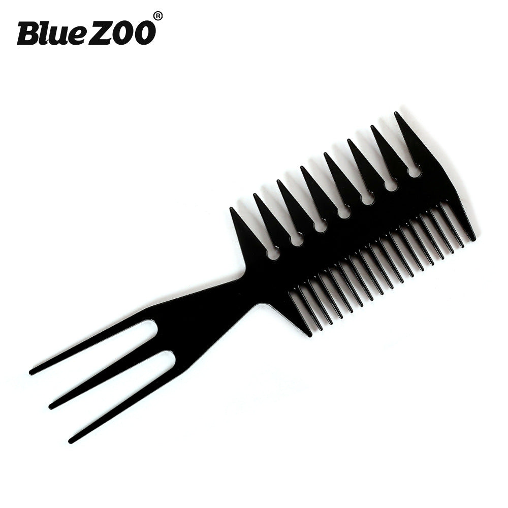 Oil Head Comb Double-Sided Fish Insert Comb Big Tooth Flat Comb Bottom Fork Comb Plate Hair Styling Comb - Korvel
