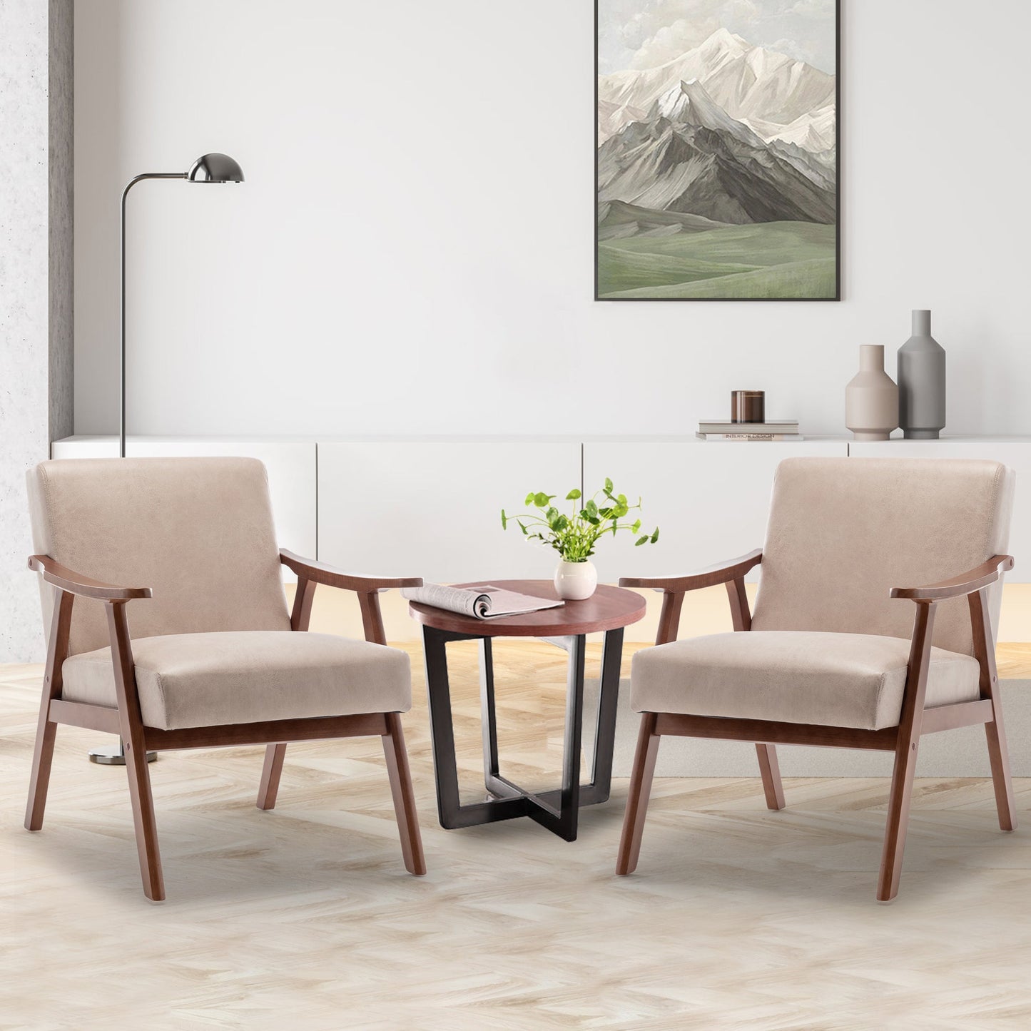 Mid-Century Modern Solid Wood Accent Chair