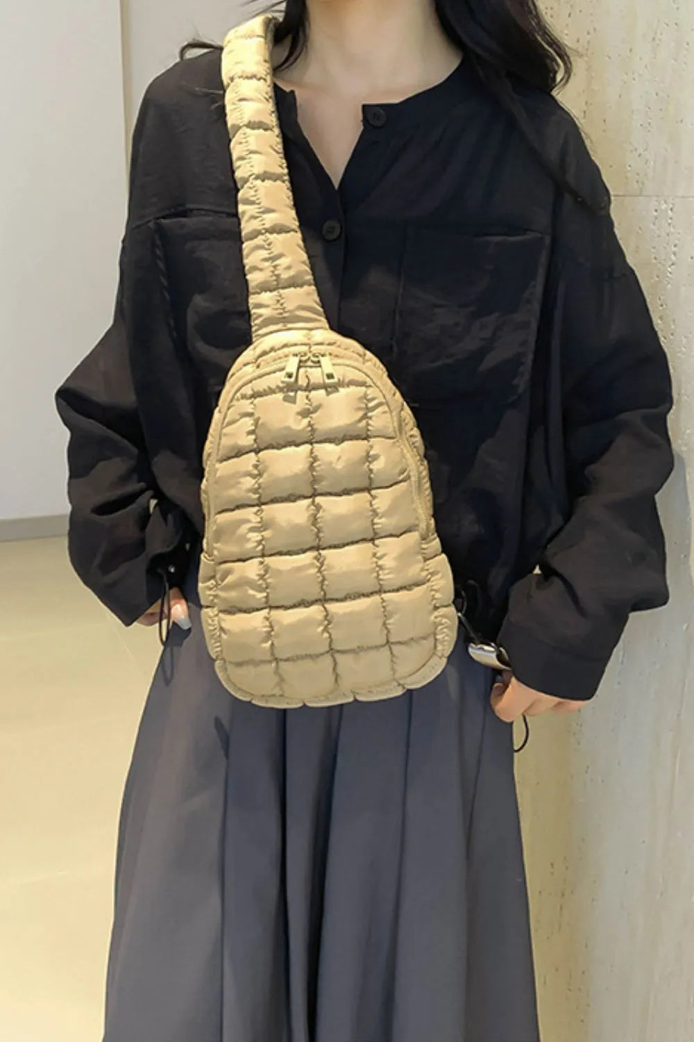 Quilted Nylon Crossbody  Bag - Korvel