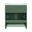 30 inch uncovered bathroom vanity with soft closed door, limited to solid wood frame bathroom storage cabinet green - Korvel