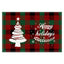 Christmas Tree Elk Printed Meal Mat Christmas Striped Checkered Table Mat White Hemp Western Food Mat - Korvel