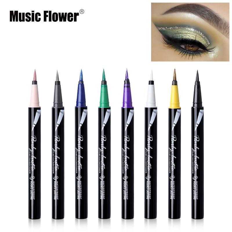 Juego de Lápices de Delineador de Ojos con Brillo de 6 Colores Music Flower