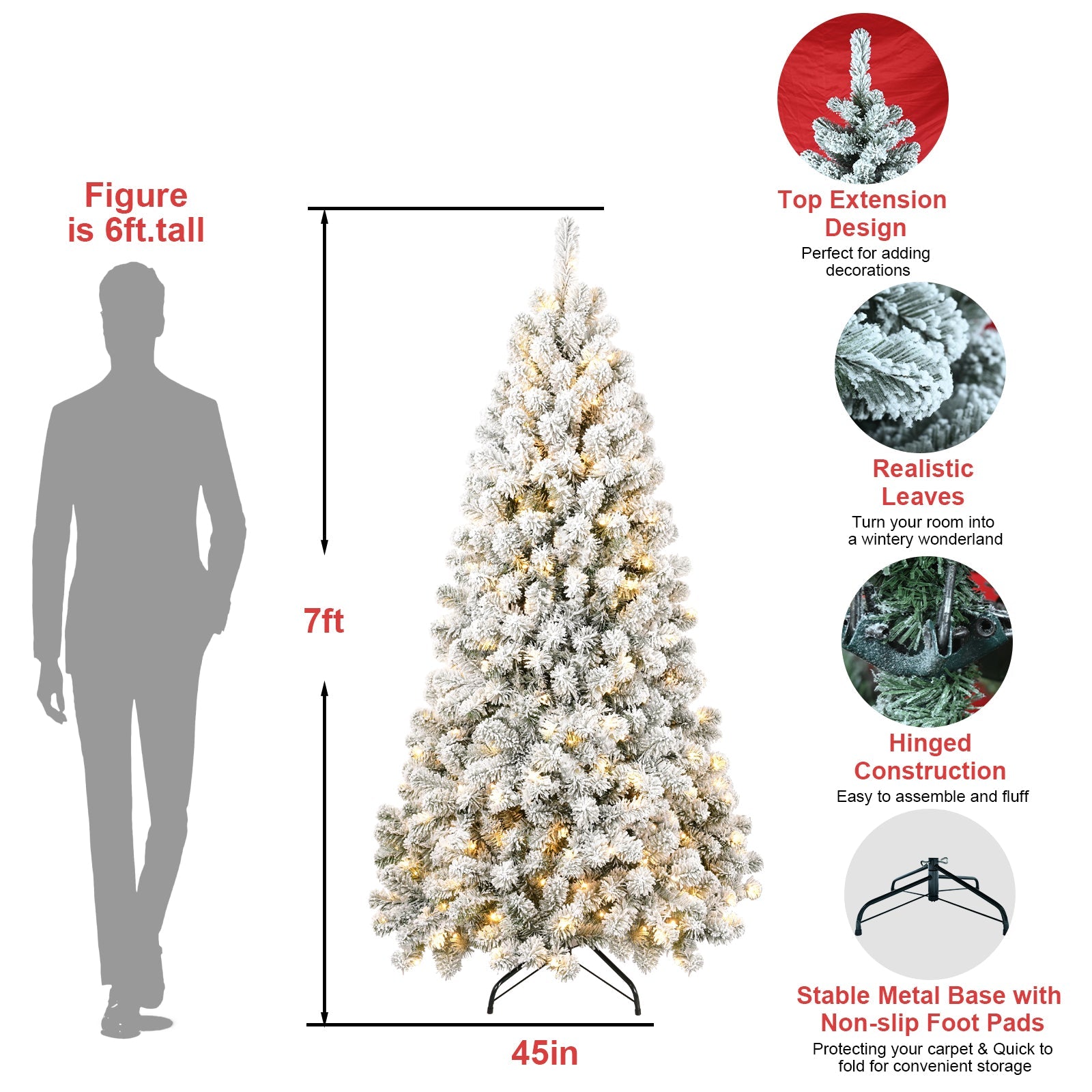 6FT PVC Memory Wire Christmas tree (With Light) - Korvel