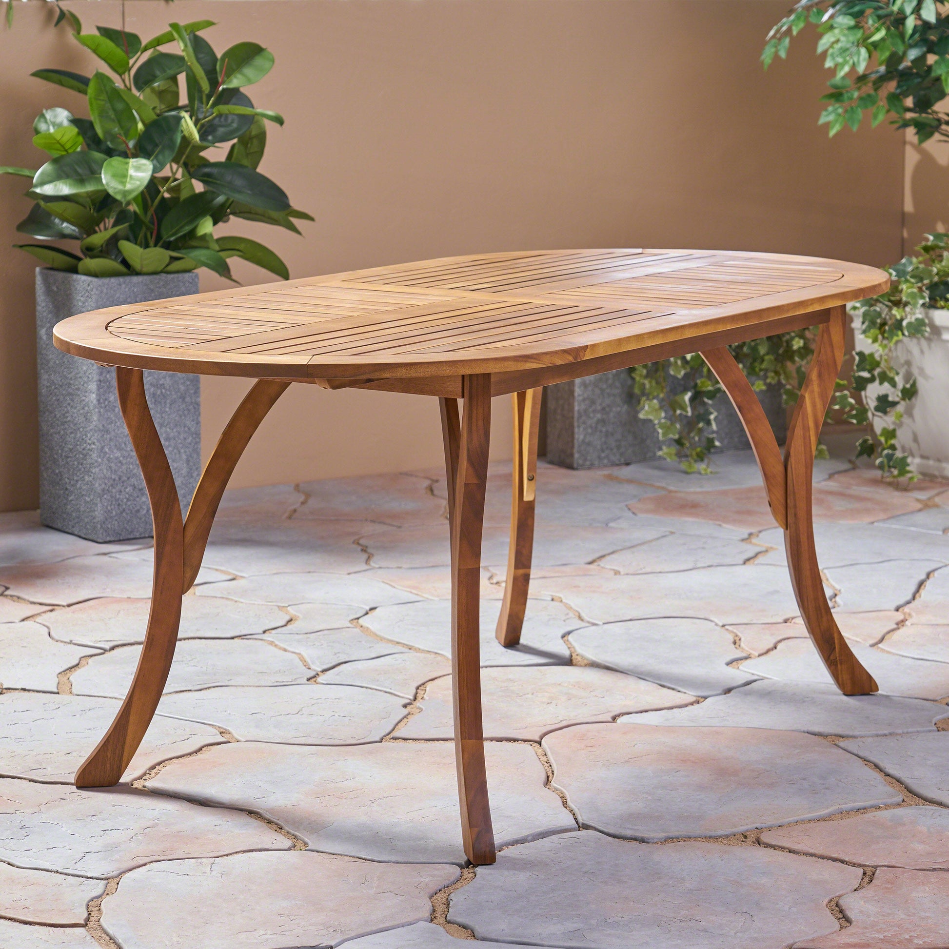 Acacia Wood 70" Dining Table - Korvel