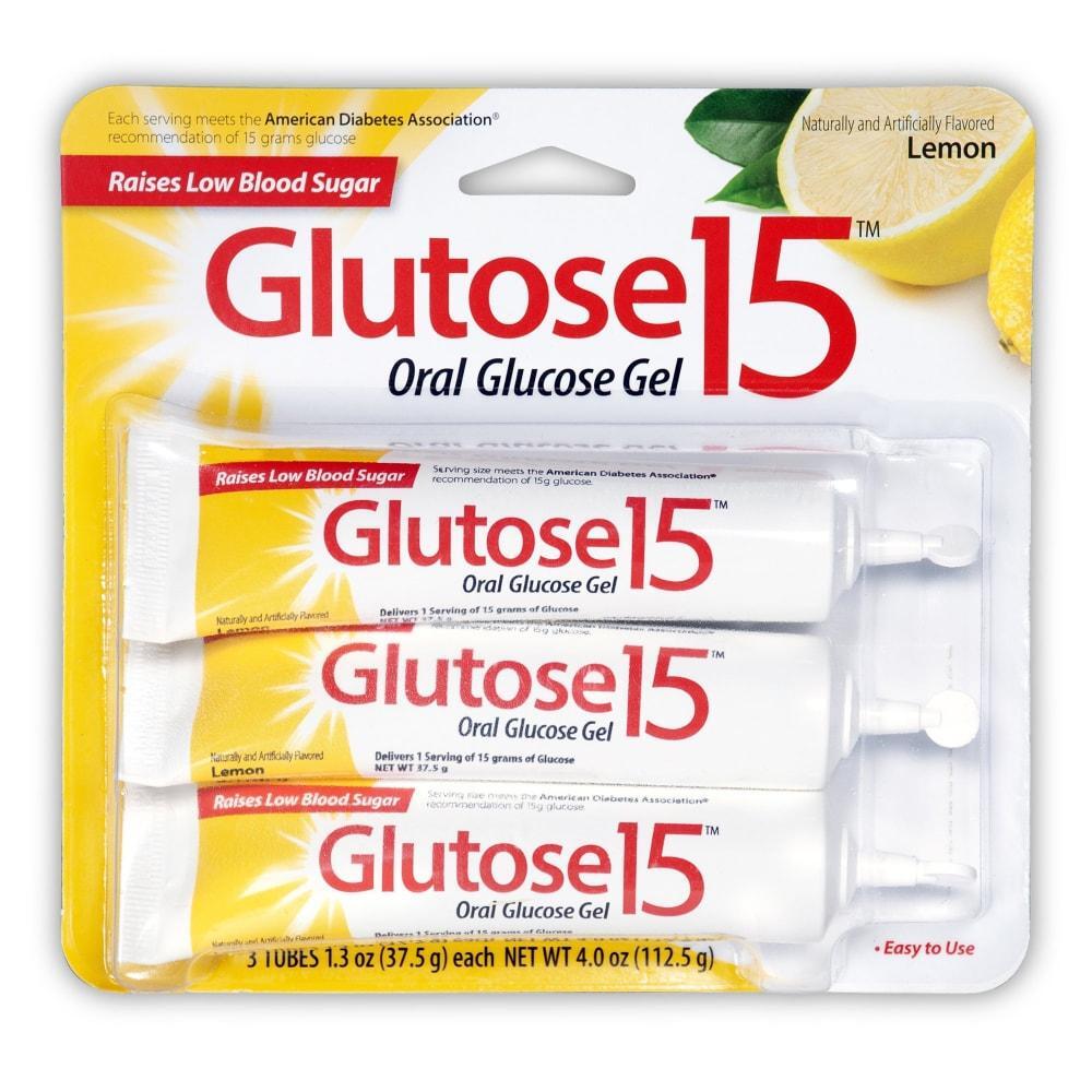 Gel de glucose oral Glutose - Saveur citron, 15 tubes