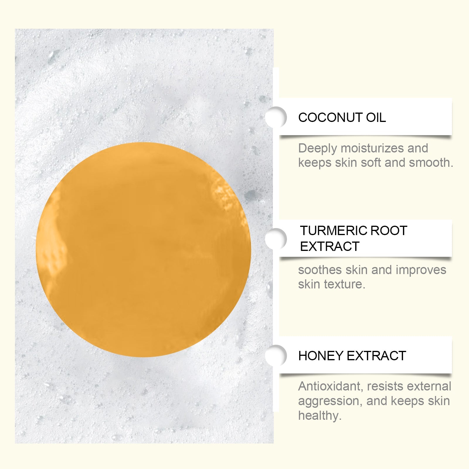 Oceaura Honey Turmeric Soap, Gentle Daily Cleansing Facial Pore Brightening Skin Cleansing Soap - Korvel