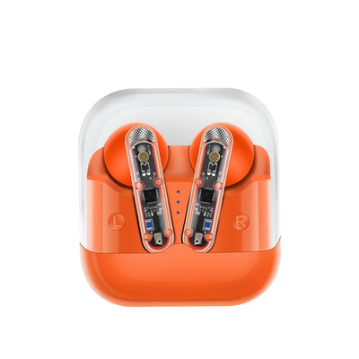 AKZ-S26 Wireless Sports Earphones Mini Transparent Shell Bluetooth Earphones TWS Lightweight Running Tpye-c Heavy Bass - Korvel