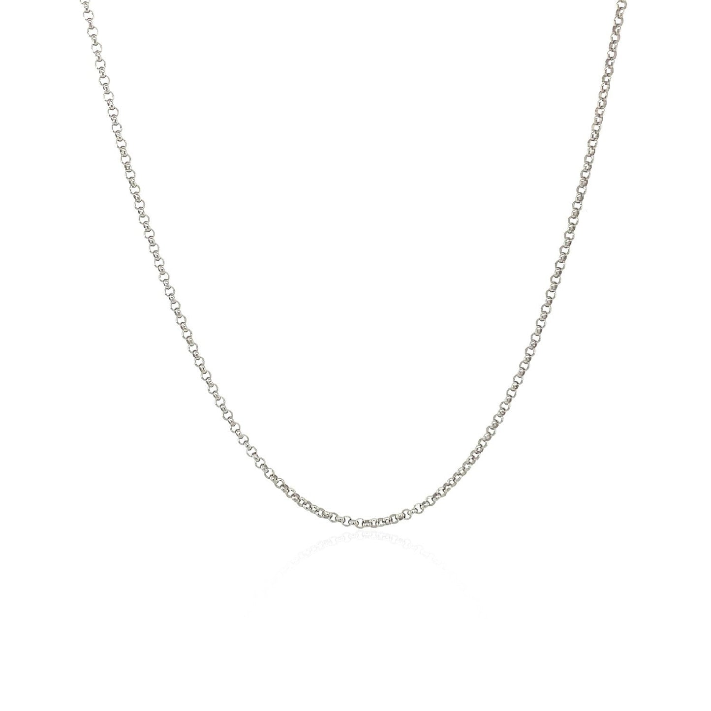 14k White Gold Diamond Cut Rolo Chain - 1.1mm