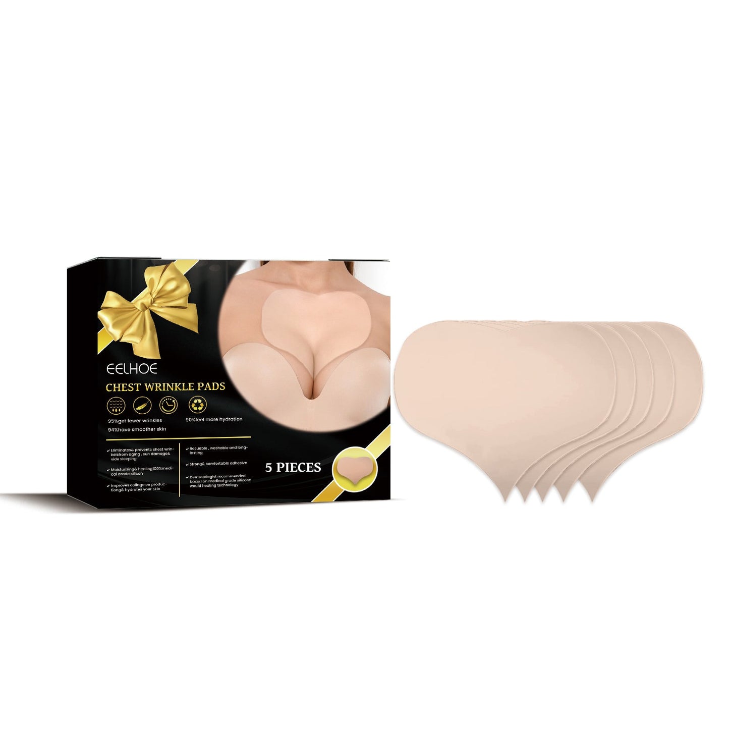 Breast Anti-Wrinkle Patch, Moisturizing And Firming Cleavage Skin Breast Moisturizing Silicone Patch To Reduce Breast Wrinkles - Korvel
