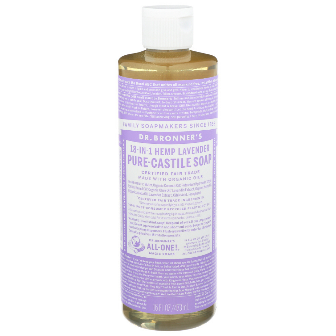 Dr. Bronner's 18-in-1 Hemp Lavender Pure Castile Soap - 16 Fl Oz