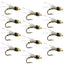 Premium Beadhead Olive 3 Dollar Dip Wet Flies - 12 Pack, Size 18 - Korvel