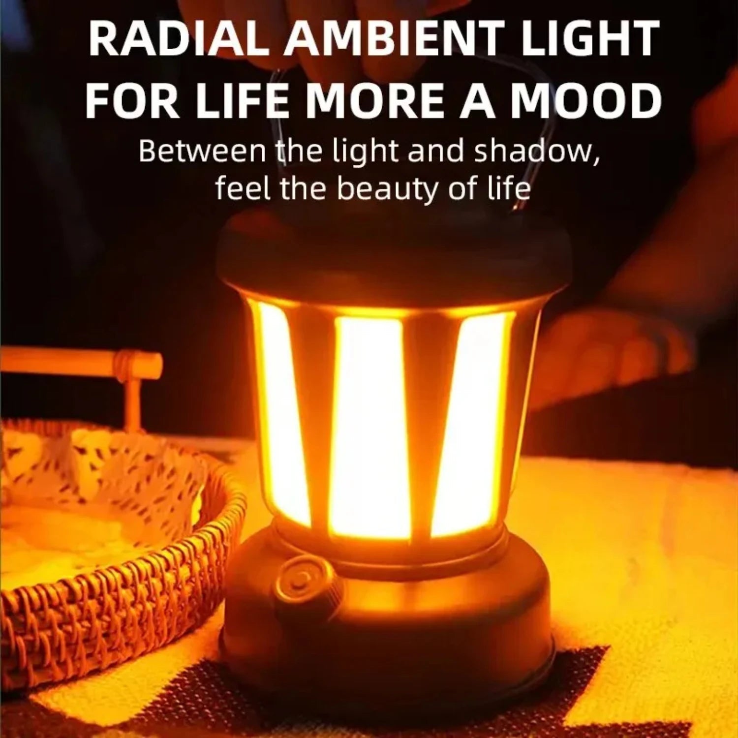 Outdoor solar rechargeable camping light, multifunctional LED strong light charging camping atmosphere tent light - Korvel