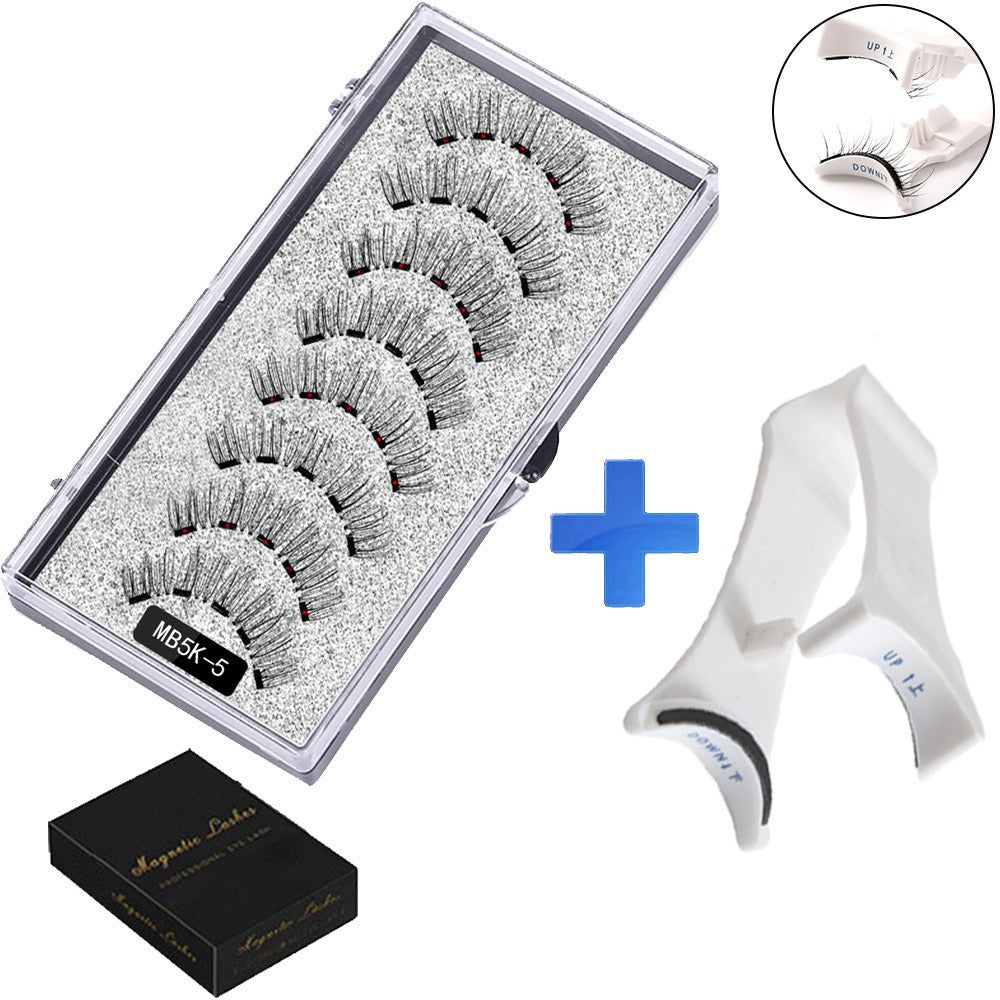 Five magnetic adhesive free magnetic eyelash clamp set for European and American thick magnetic eyelashes - Korvel