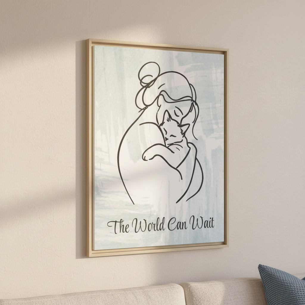 L'impression sur toile Chat Le Monde Peut Attendre