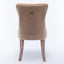 High-end Tufted Solid Wood Contemporary Velvet Upholstered Dining Chair with Wood Legs Nailhead Trim 2-Pcs Set Khaki - Korvel
