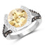 Anillo de Compromiso de Citrino y Diamante de 3.64 Quilates en Plata Esterlina .925