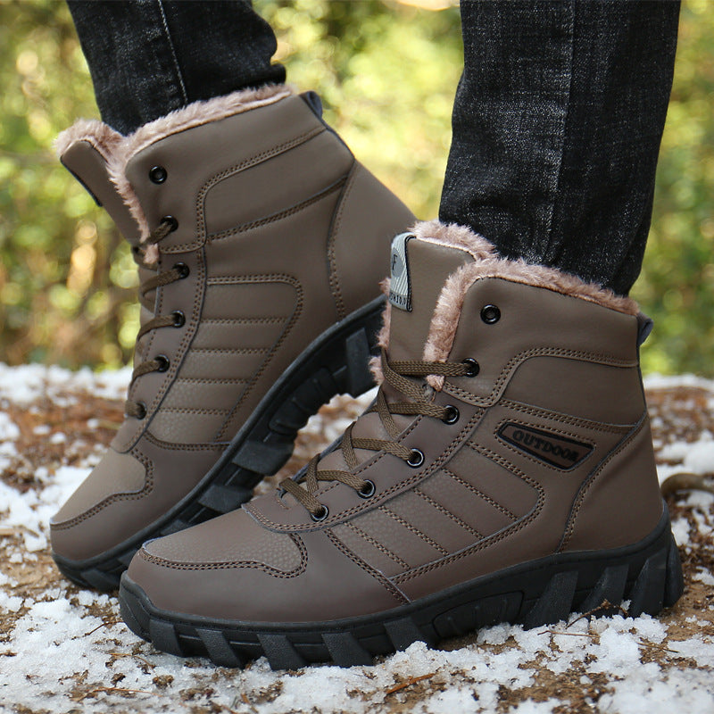 910 Lace-up Anti-slip Couple Snow Boots
