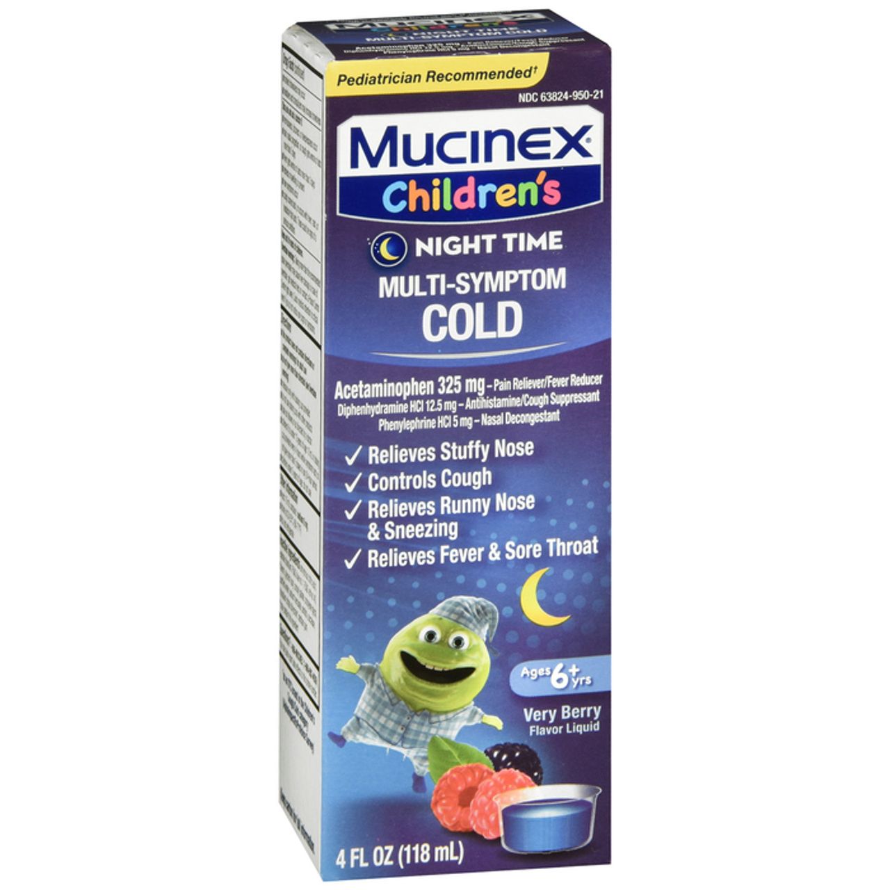 Mucinex Multi-Symptom Cold Night Time – Very Berry Flavor (4 fl oz)