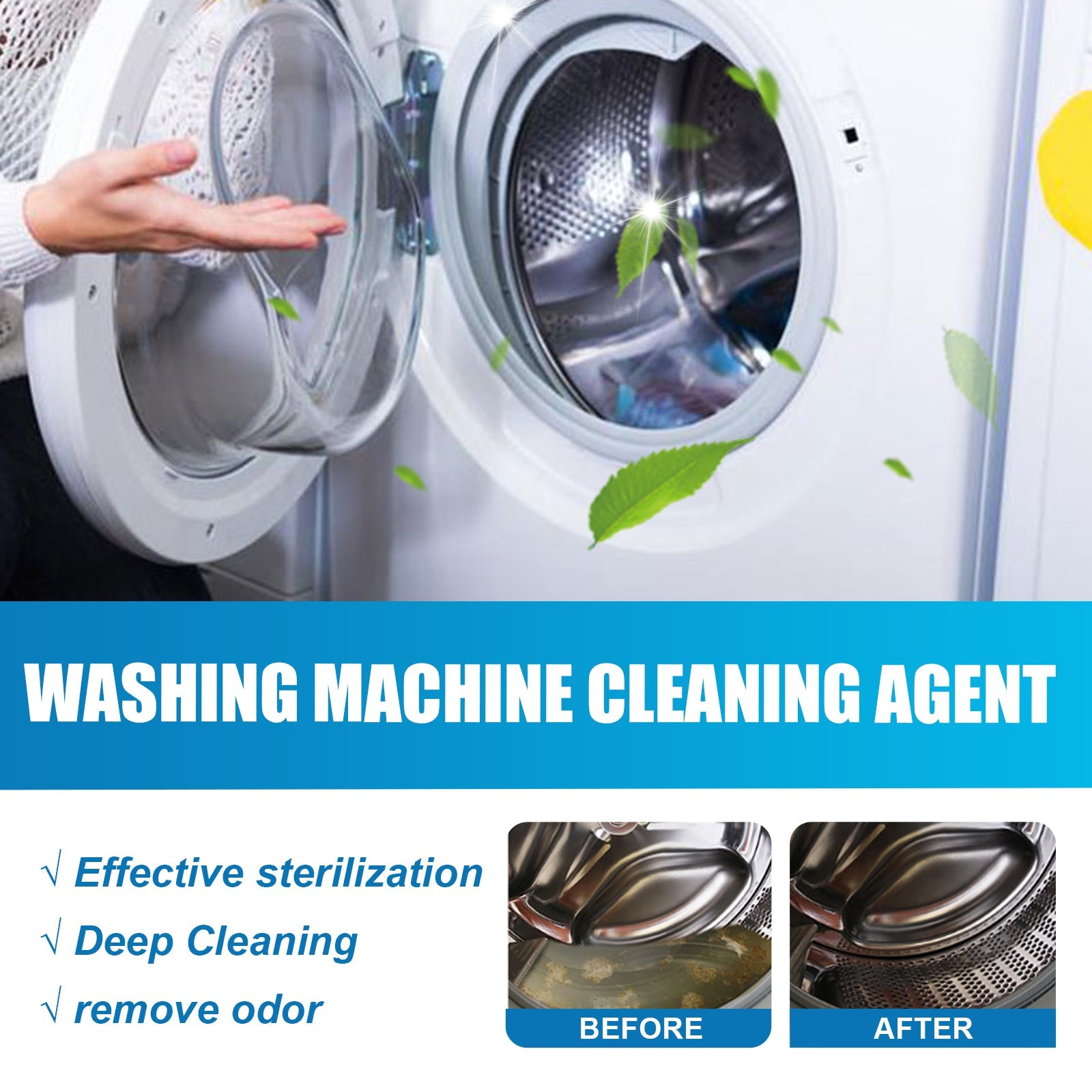 Washing Machine Cleaner, Washing Machine Tank Automatic Drum Liner Dirt Cleaning Sheet - Korvel