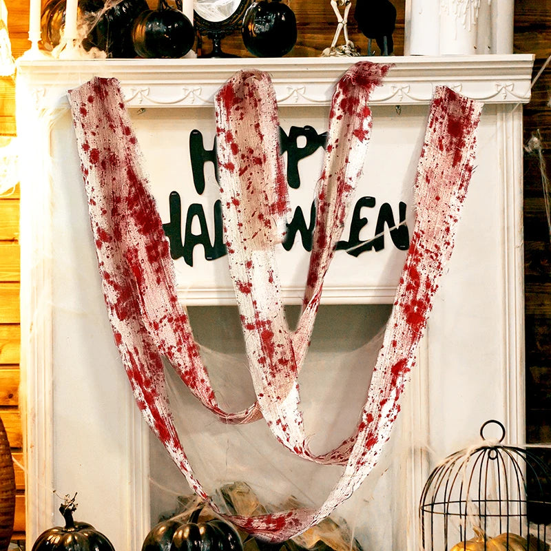 Halloween Bloody Cloth Strips for Spooky Decor