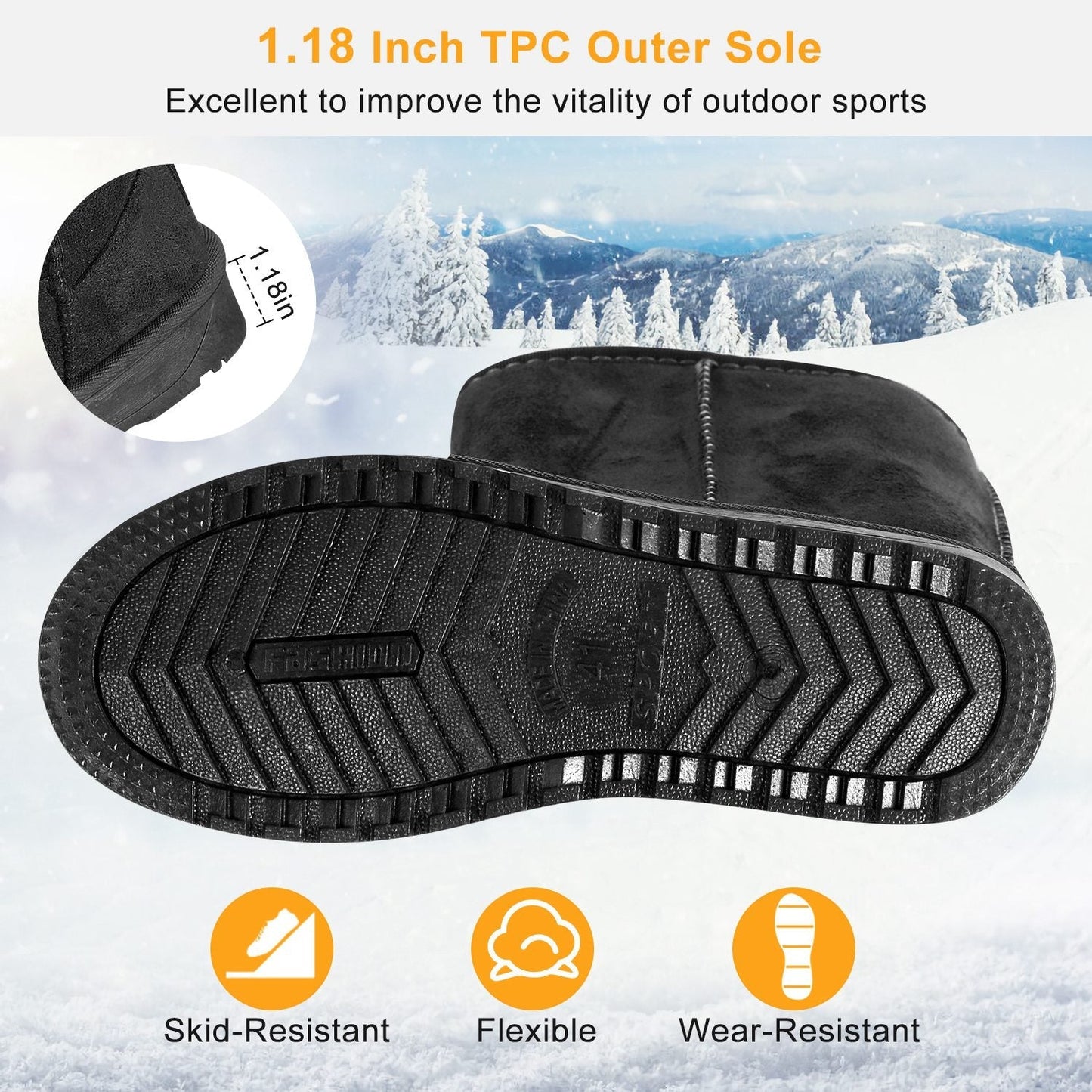 Women's Waterproof Faux Suede Mid-Calf Snow Boots with Fur Lining