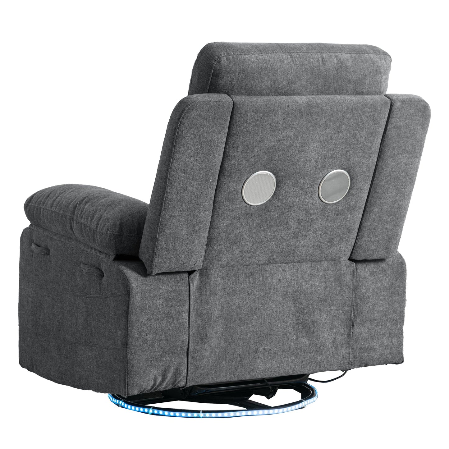 270 degree rotating electric lounge chair with Bluetooth speaker, LED light, telescopic foot pedal adjustable backrest DG - Korvel